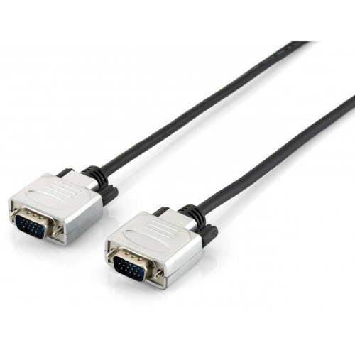 Equip 118860 cable VGA 1,8 m VGA (D-Sub) Negro, Plata