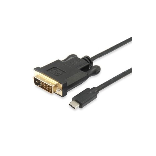 Equip 133468 adaptador de cable de vídeo 1,8 m USB Tipo C DVI-D Negro