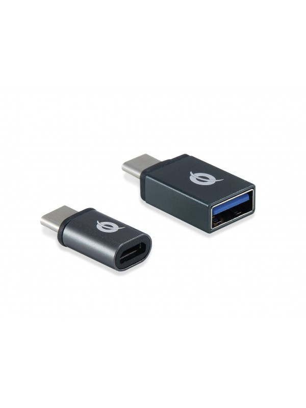 Conceptronic DONN04G adaptador de cable USB 3.1 Gen 1 Type-C, USB 2.0 Type-C USB 3.1 Gen 1 Type-A, USB 2.0 Micro Negro