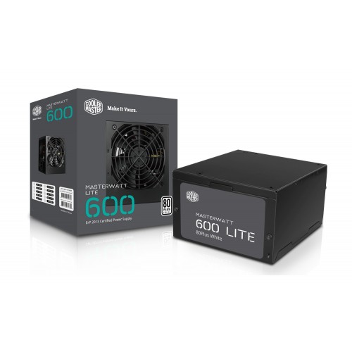 Cooler Master MasterWatt Lite unidad de fuente de alimentación 600 W 20+4 pin ATX ATX Negro