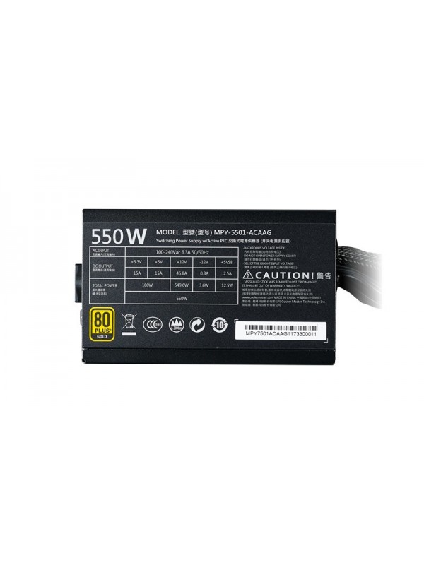 Cooler Master MWE Gold 550 unidad de fuente de alimentación 550 W 20+4 pin ATX ATX Negro