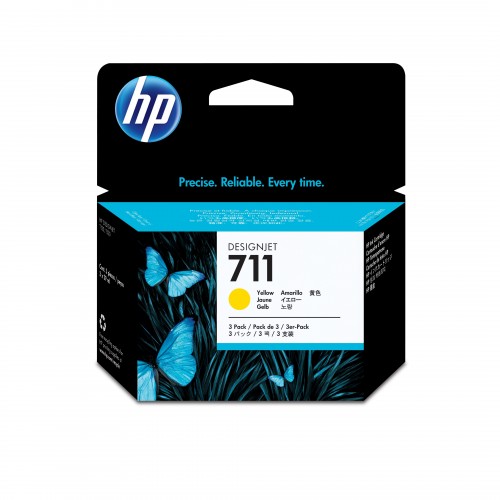 HP 711 3 pieza(s) Original Amarillo