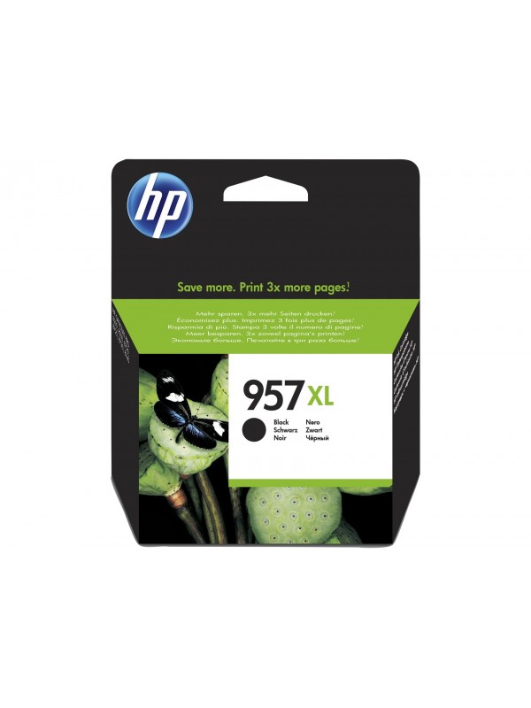 HP 957XL Black Original Ink Cartridge Extra (Súper) alto rendimiento Negro