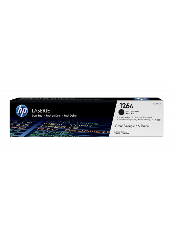 HP 126A 2 pieza(s) Original Negro