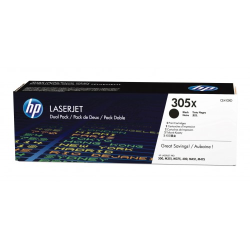 HP 305X 2 pieza(s) Original Negro