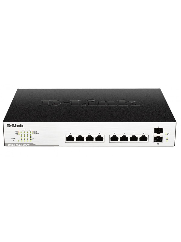 D-Link DGS-1100-10MP switch Gestionado L2 Gigabit Ethernet (10 100 1000) Energía sobre Ethernet (PoE) 1U Negro