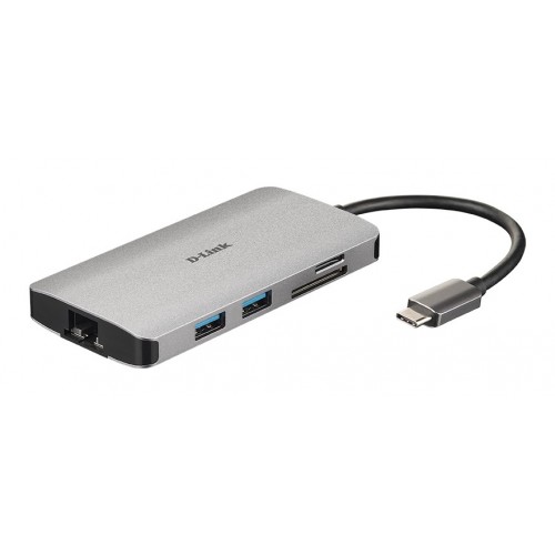 D-Link DUB-M810 base para portátil y replicador de puertos Alámbrico Thunderbolt 3 Plata