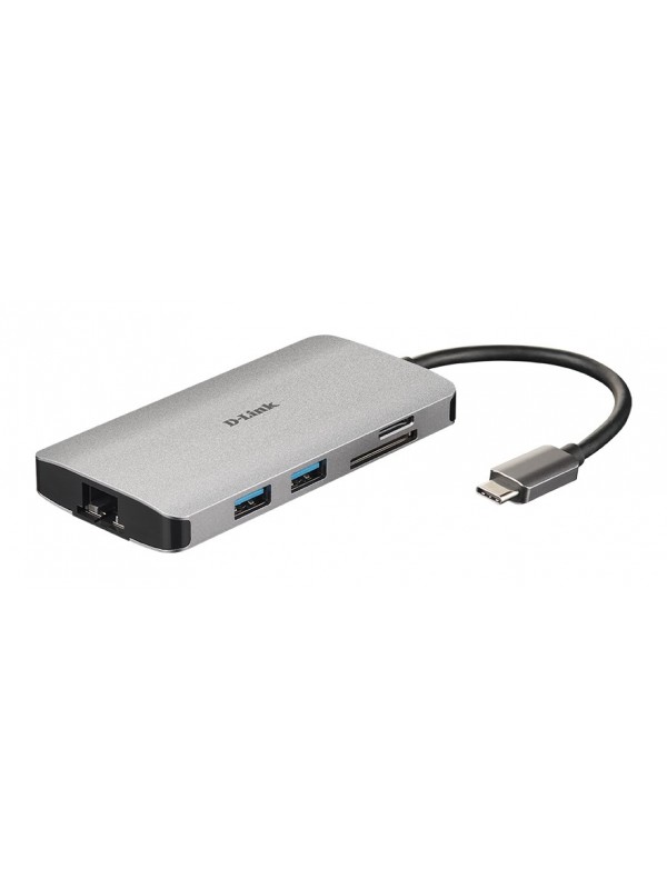 D-Link DUB-M810 base para portátil y replicador de puertos Alámbrico Thunderbolt 3 Plata