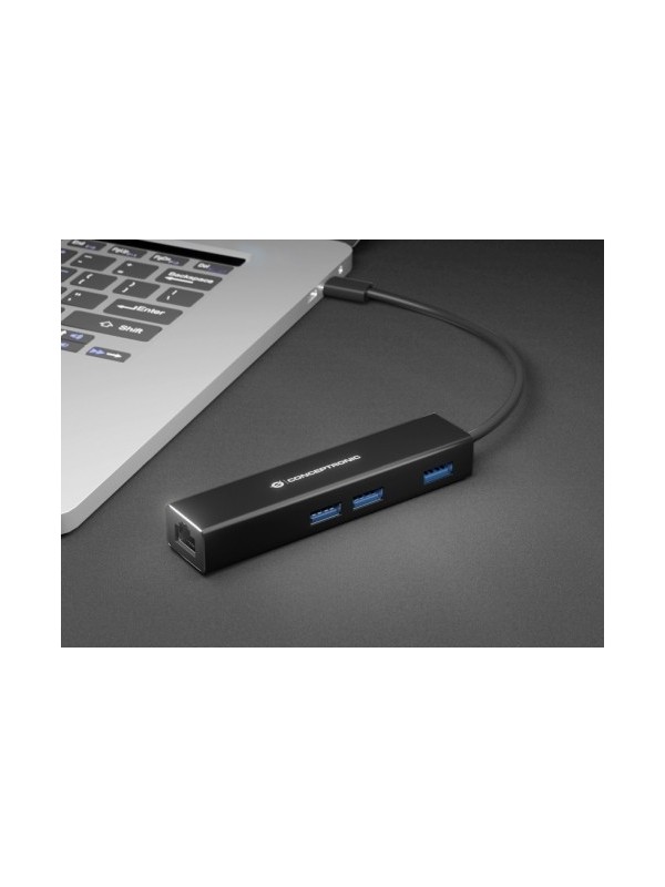 Conceptronic DONN07B hub de interfaz USB 3.2 Gen 1 (3.1 Gen 1) Type-C 5000 Mbit s Negro