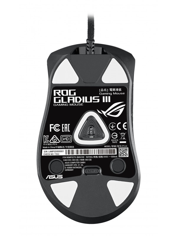 ASUS ROG Gladius III ratón mano derecha USB tipo A Óptico 19000 DPI