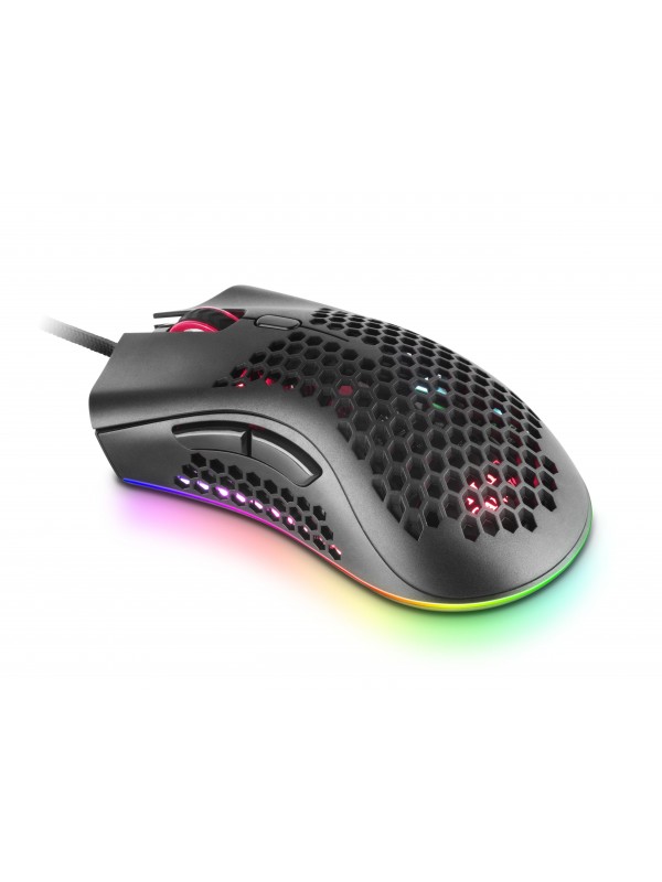 Mars Gaming MMEX, Ratón Gaming RGB Ultraligero Negro