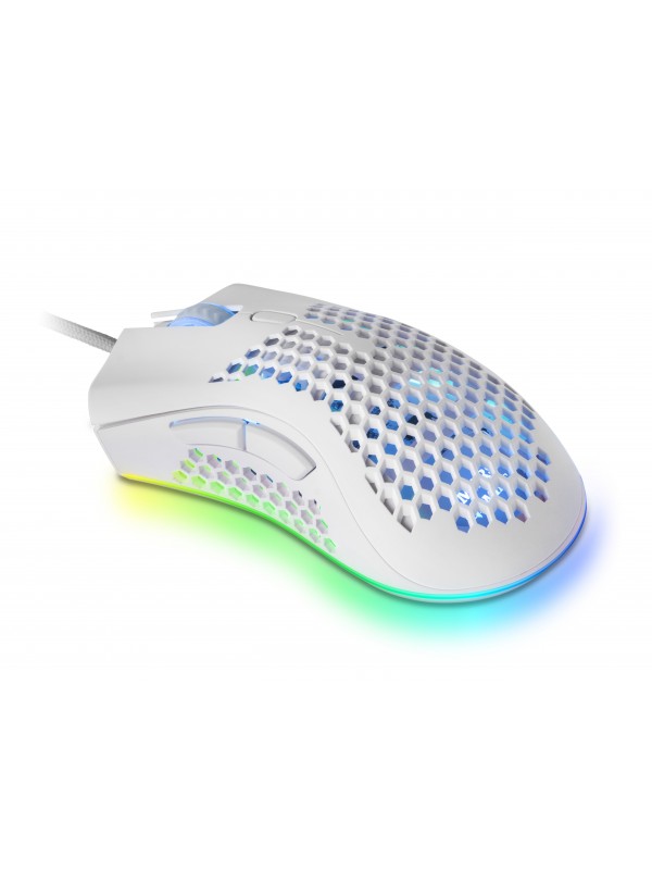 Mars Gaming MMEXW, Ratón Gaming RGB Ultraligero Blanco