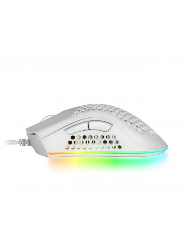 Mars Gaming MMEXW, Ratón Gaming RGB Ultraligero Blanco