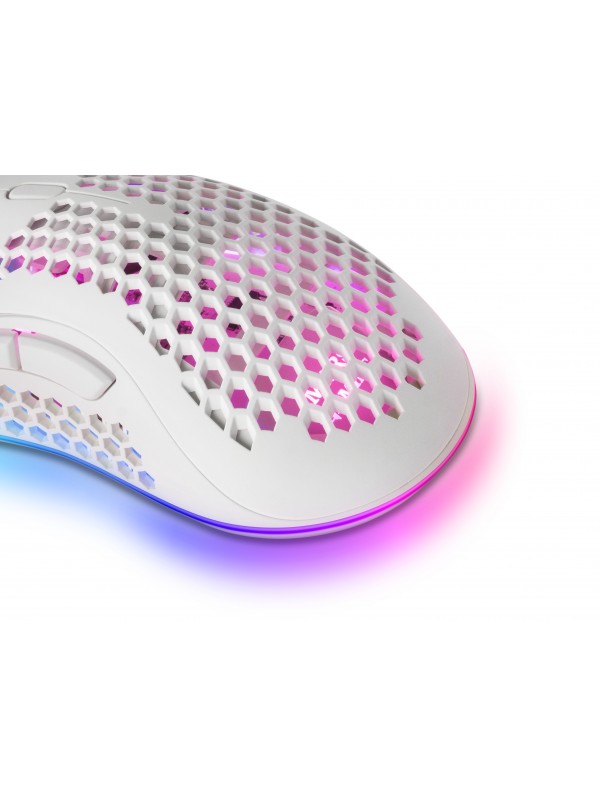 Mars Gaming MMEXW, Ratón Gaming RGB Ultraligero Blanco