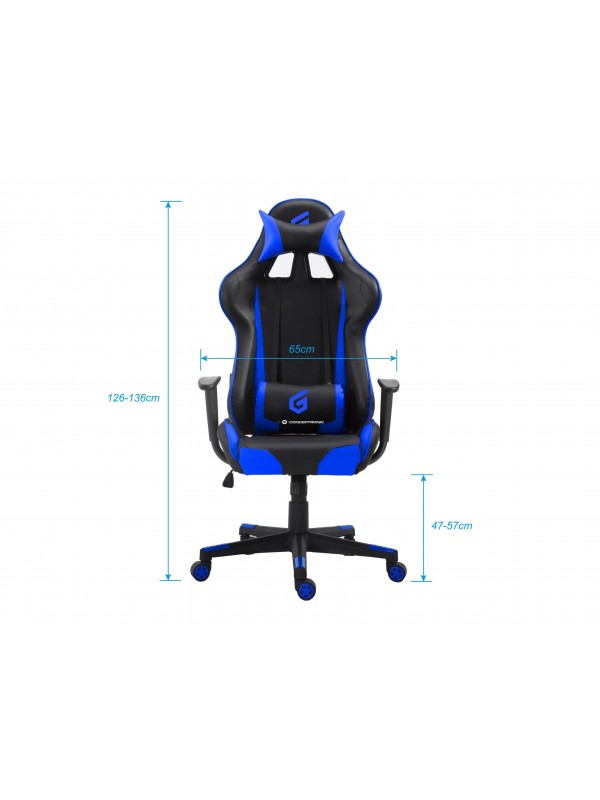 Conceptronic EYOTA04B silla para videojuegos Silla para videojuegos de PC Asiento acolchado Negro, Azul