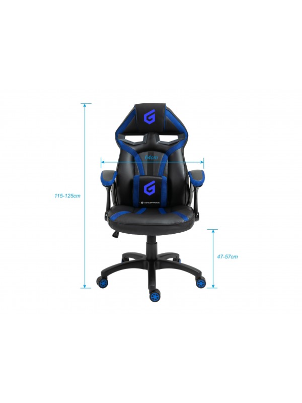 Conceptronic EYOTA05B silla para videojuegos Silla para videojuegos de PC Asiento acolchado Negro, Azul