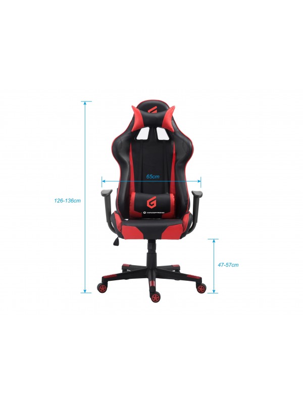 Conceptronic EYOTA04R silla para videojuegos Silla para videojuegos de PC Asiento acolchado Negro, Rojo